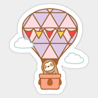 Cute Hot Air Balloon Sloth Sticker